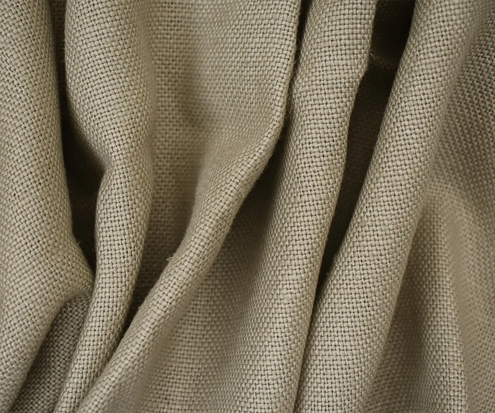 Taupe Beige Moygashel Solid Woven Irish Linen Home Decorating Fabric
