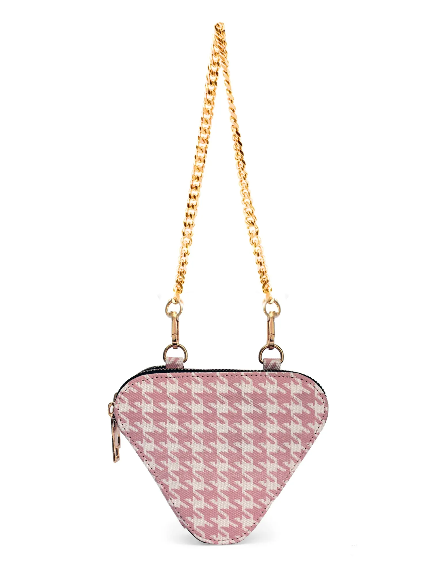 Trio Pink Houndstooth Mini Triangle Bag | Modern Myth