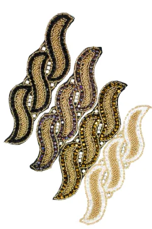 Unique Rhinestone, Beaded Applique 7" x 6" - 1 Piece