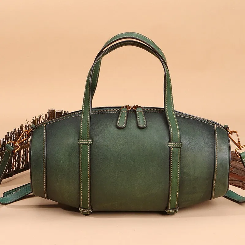 Unique Women Leather Handbags Shoulder Bag Barrel Bag Purses for Women