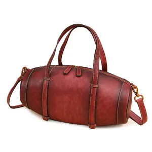Unique Women Leather Handbags Shoulder Bag Barrel Bag Purses for Women