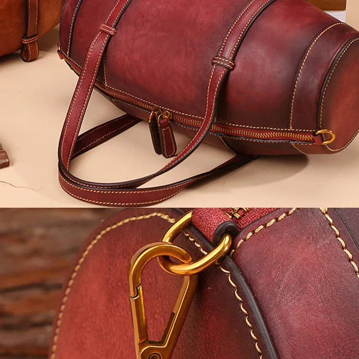 Unique Women Leather Handbags Shoulder Bag Barrel Bag Purses for Women
