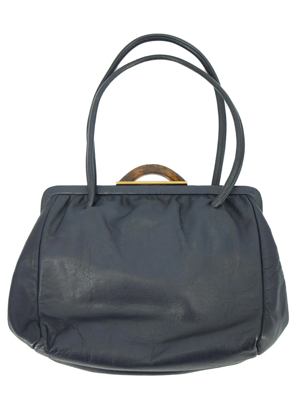Vintage Navy Leather Freedex Frame Bag
