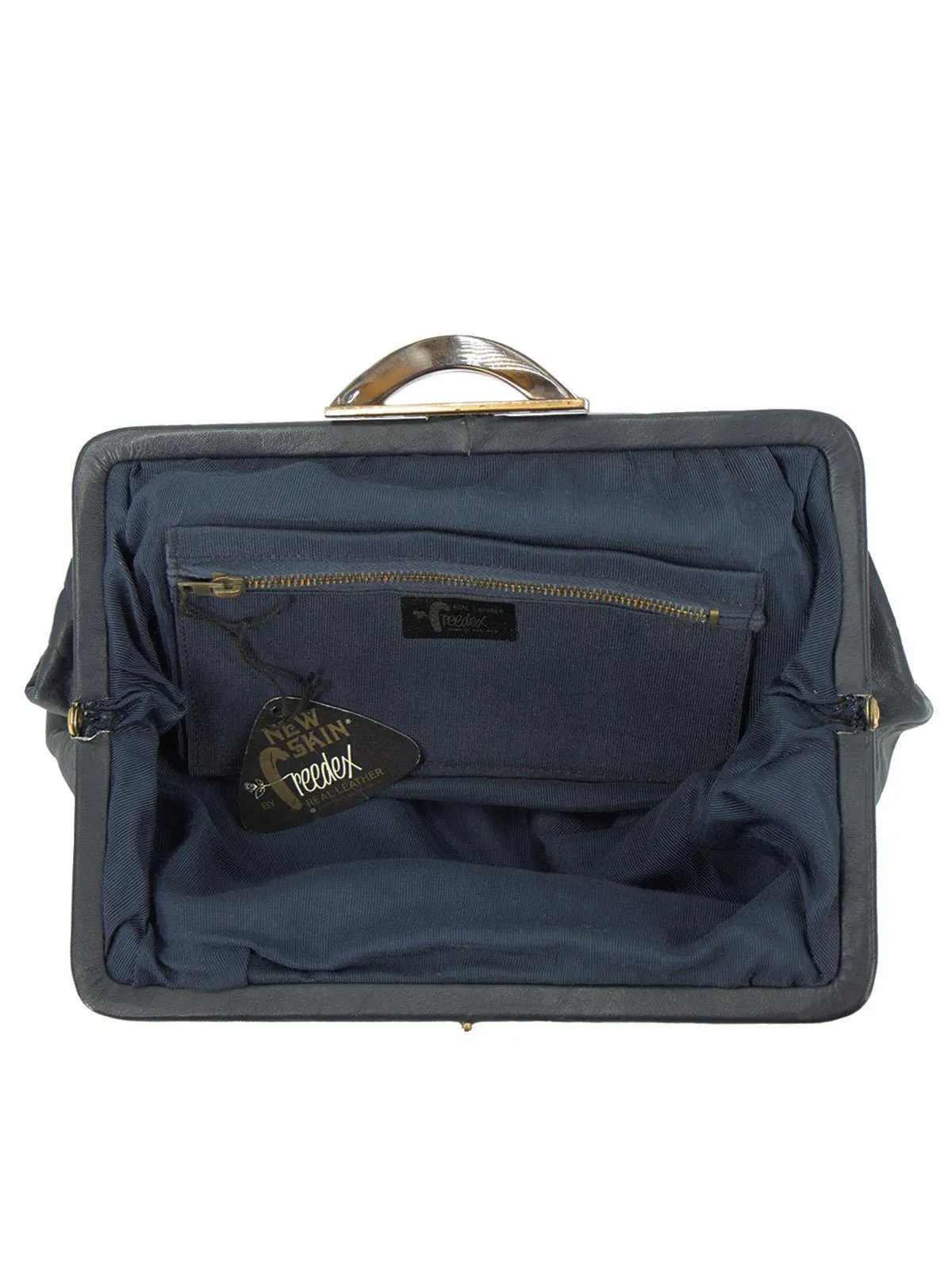 Vintage Navy Leather Freedex Frame Bag