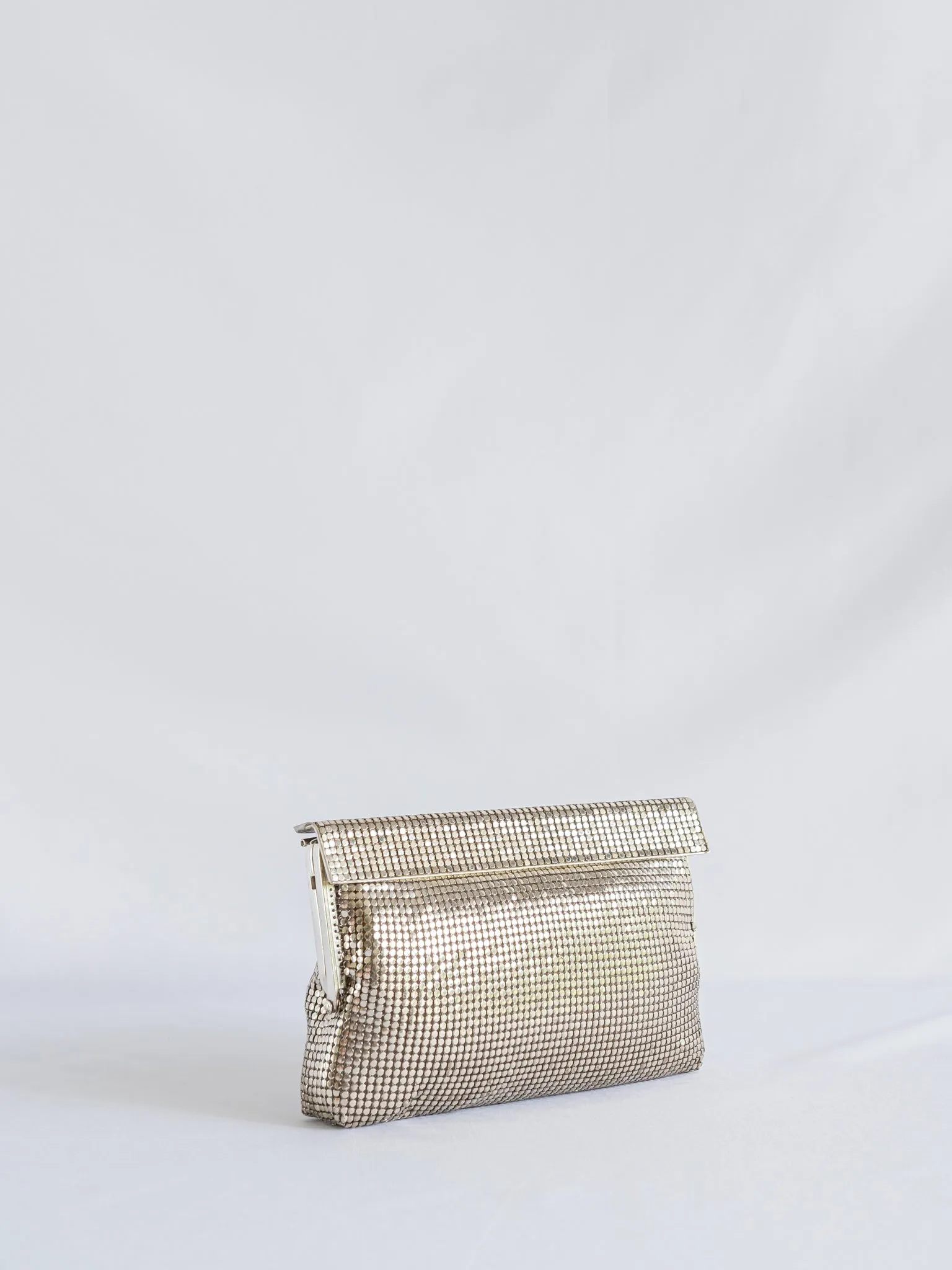 Vintage Silver Mesh Chain Sling Handbag