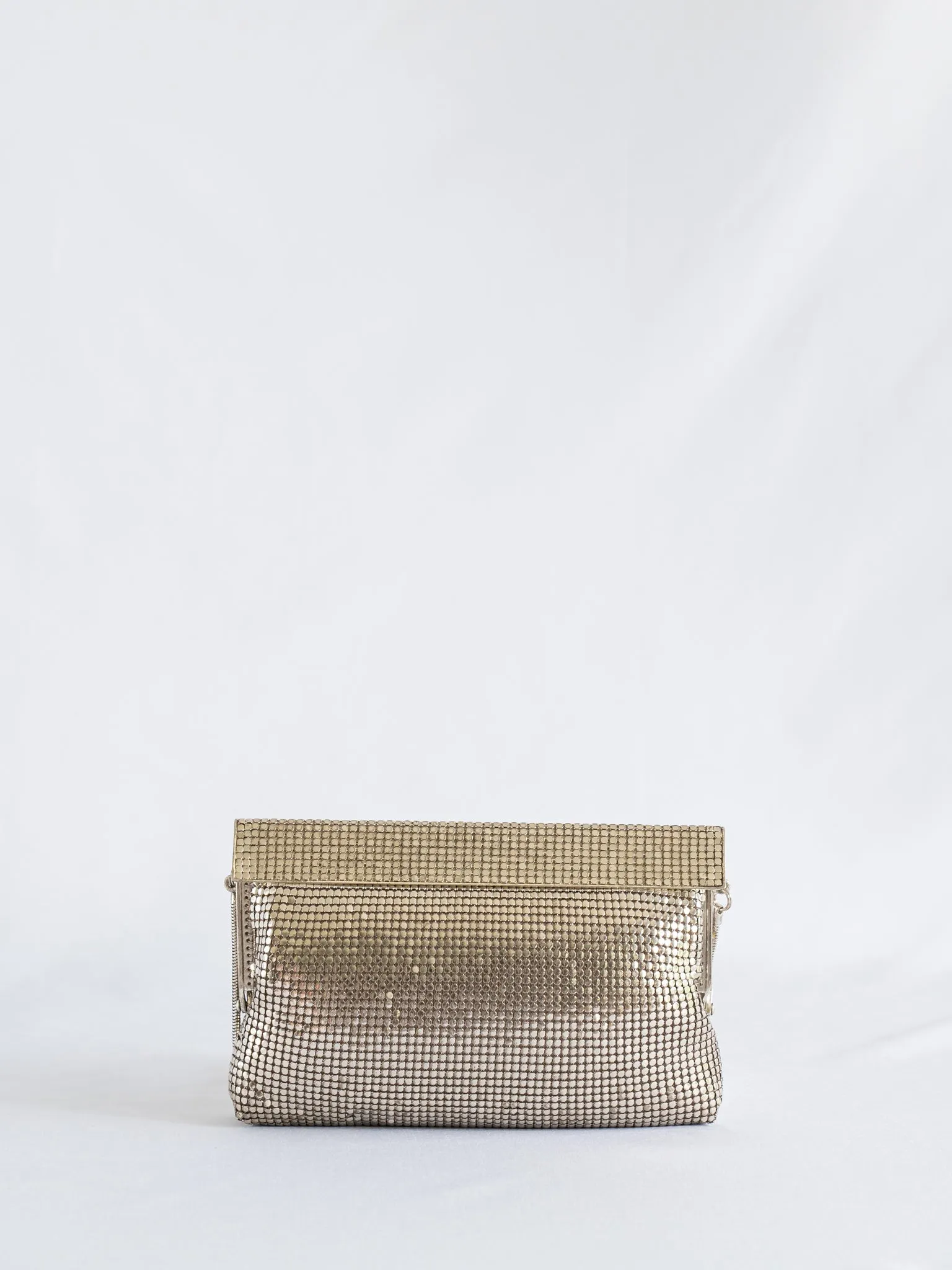 Vintage Silver Mesh Chain Sling Handbag