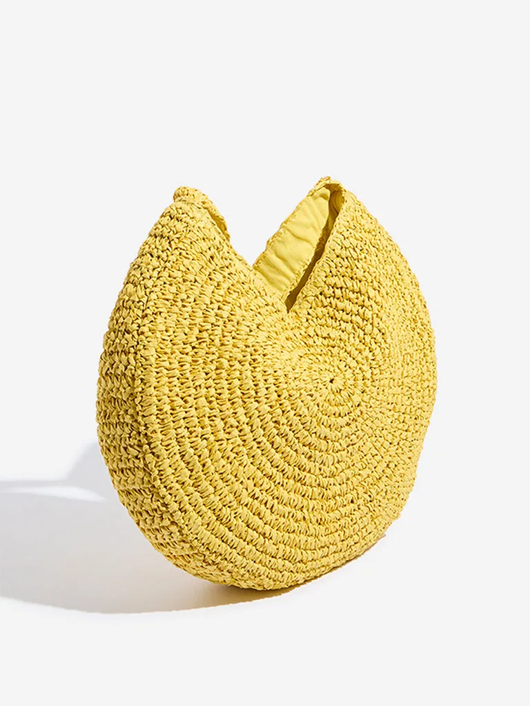 Westside Yellow Knitted Shoulder Bag