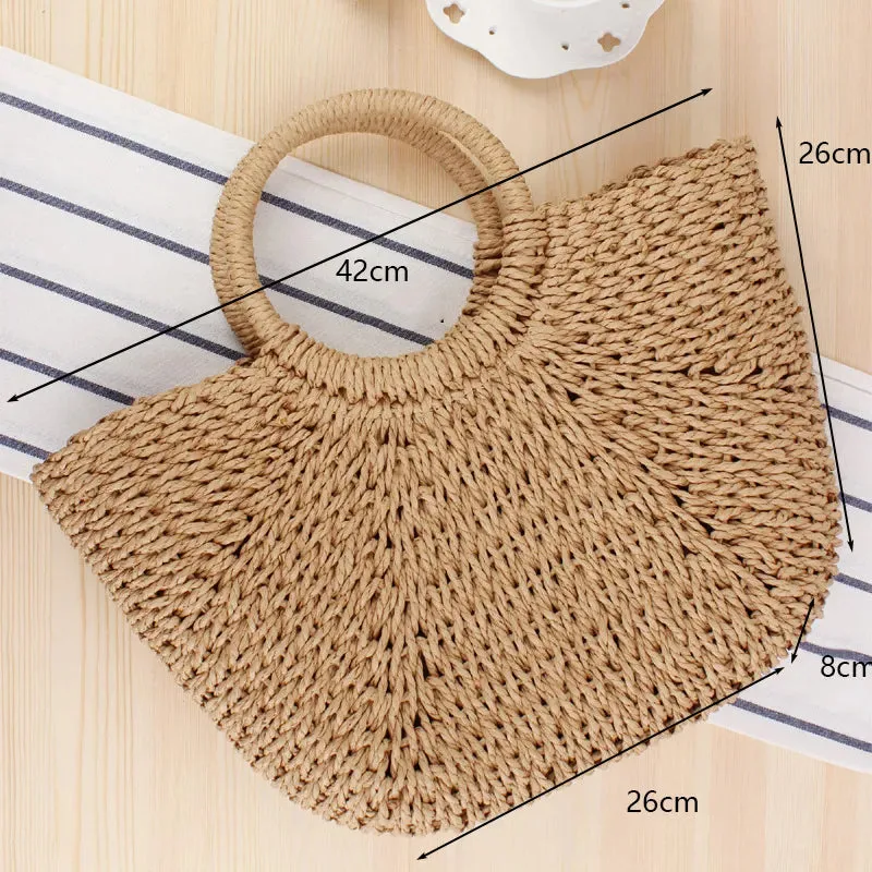 Women Beach Weaving Straw Bag