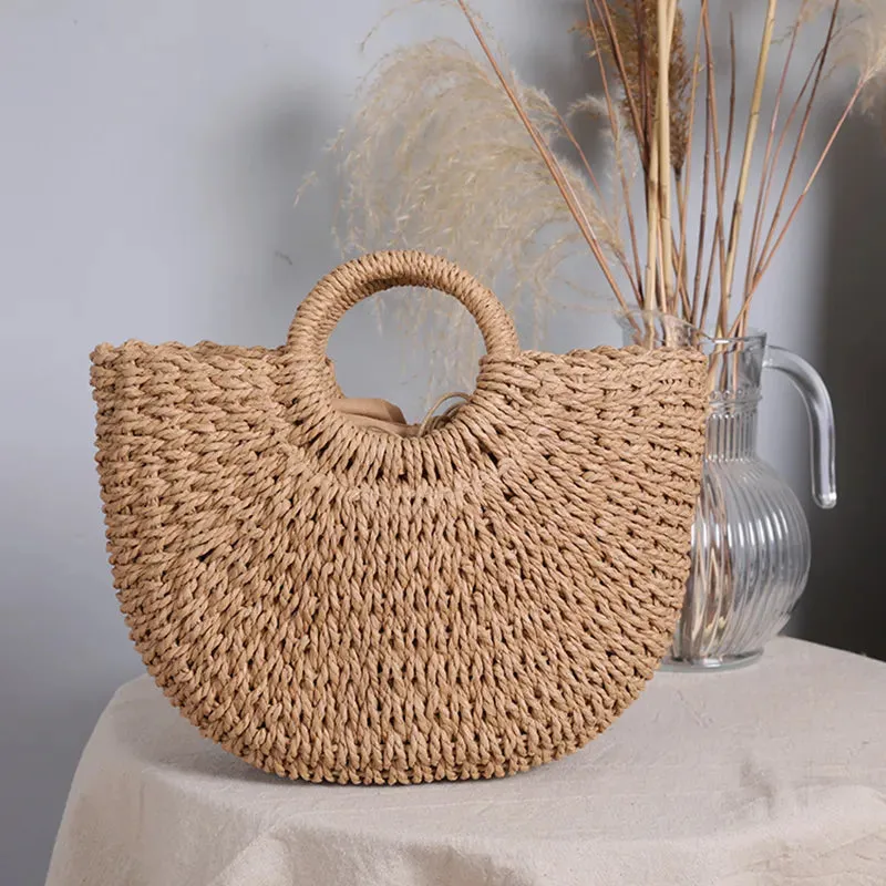 Women Beach Weaving Straw Bag