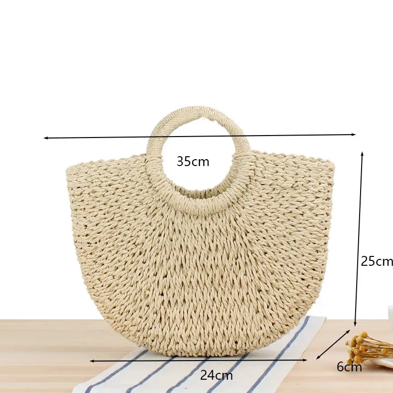 Women Beach Weaving Straw Bag