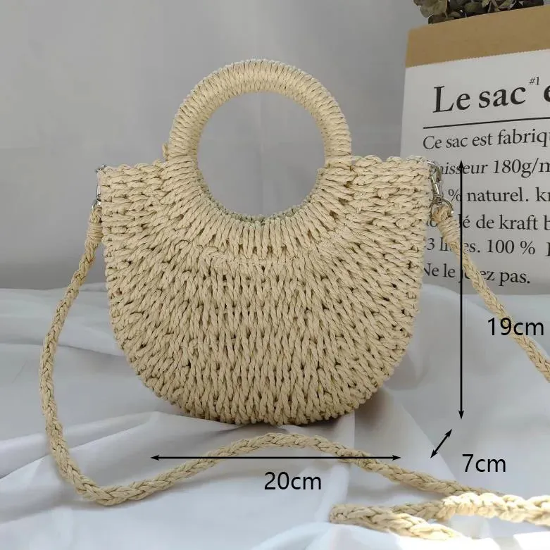 Women Beach Weaving Straw Bag