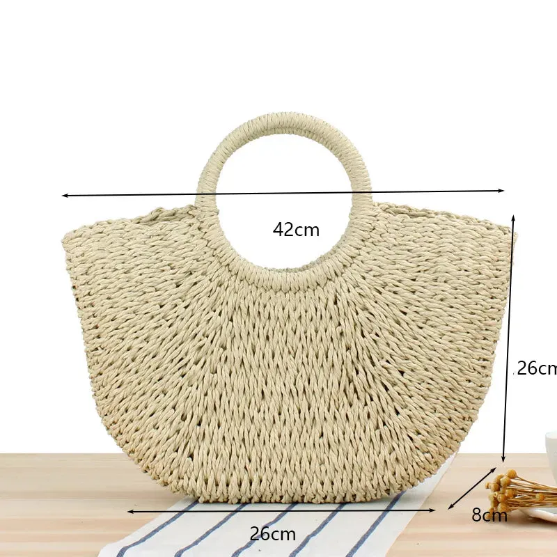 Women Beach Weaving Straw Bag