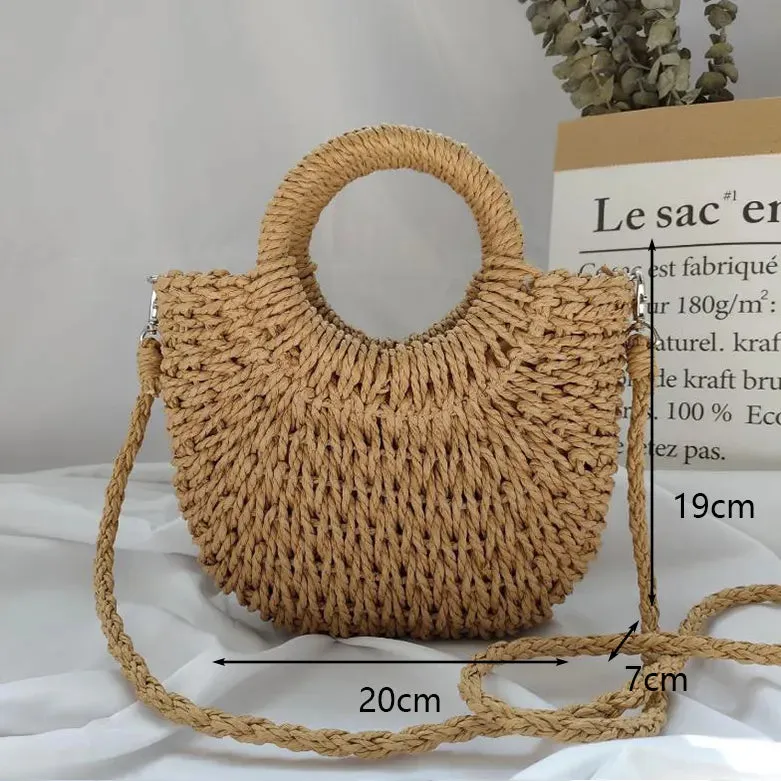 Women Beach Weaving Straw Bag
