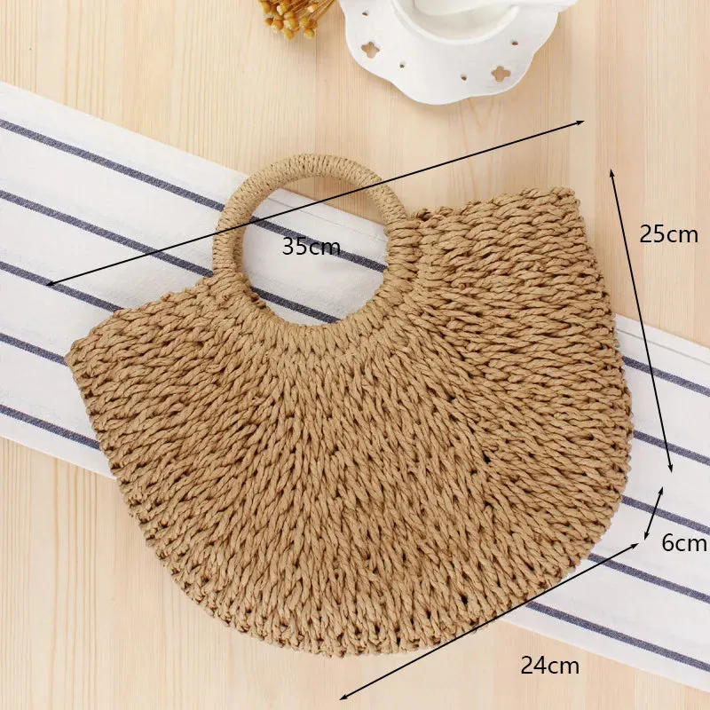 Women Beach Weaving Straw Bag