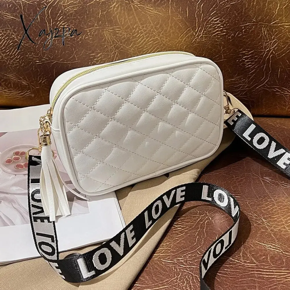 Xajzpa - Solid Classic Purses and Handbags Women Wide Women PU Leather Shoulder Handbag Camera Clucth Zipper Shoulder Bags
