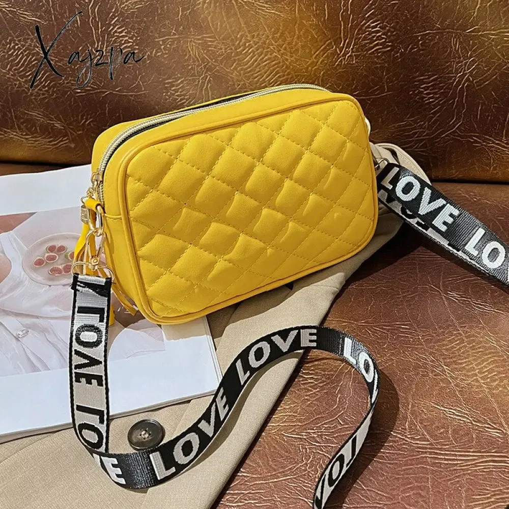 Xajzpa - Solid Classic Purses and Handbags Women Wide Women PU Leather Shoulder Handbag Camera Clucth Zipper Shoulder Bags