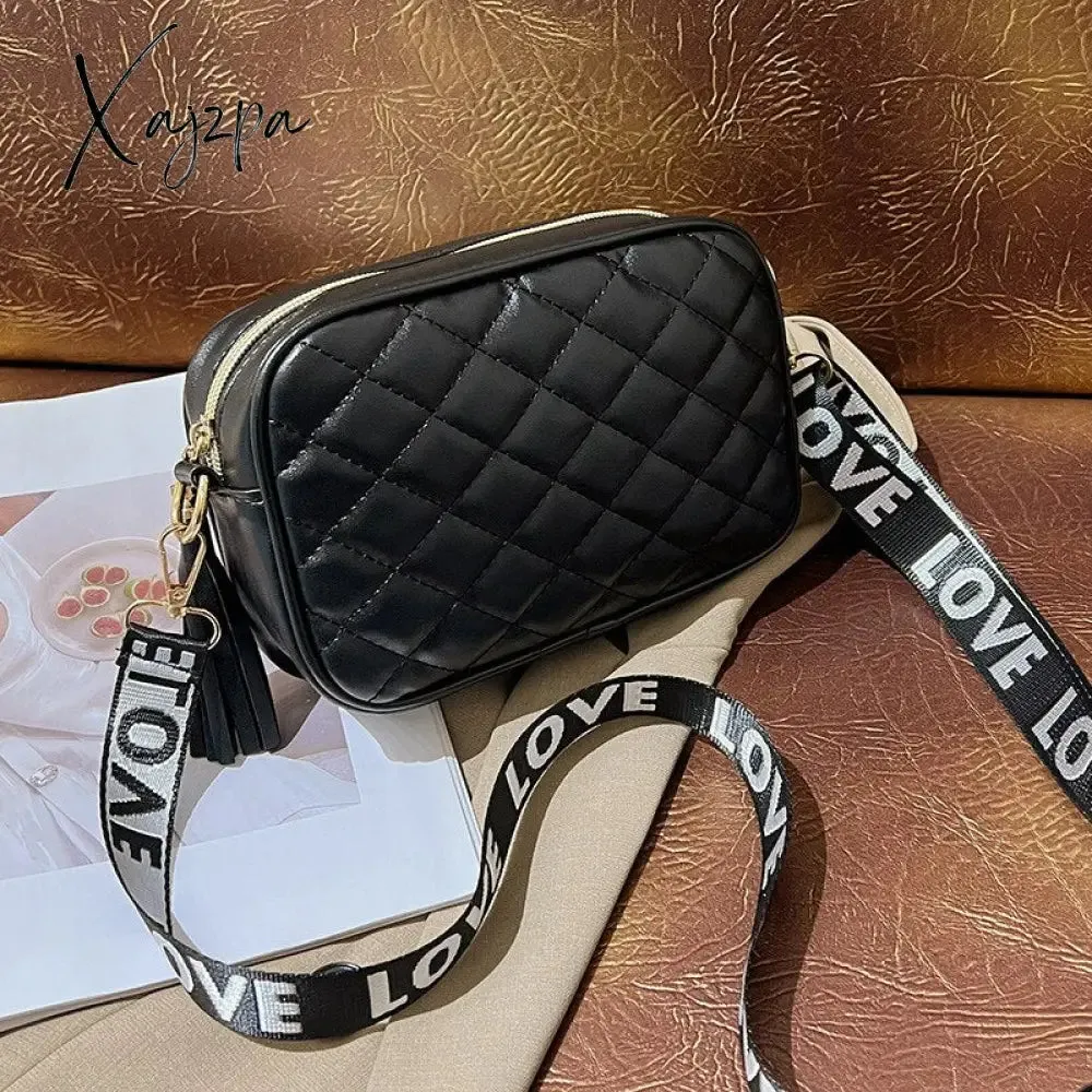 Xajzpa - Solid Classic Purses and Handbags Women Wide Women PU Leather Shoulder Handbag Camera Clucth Zipper Shoulder Bags