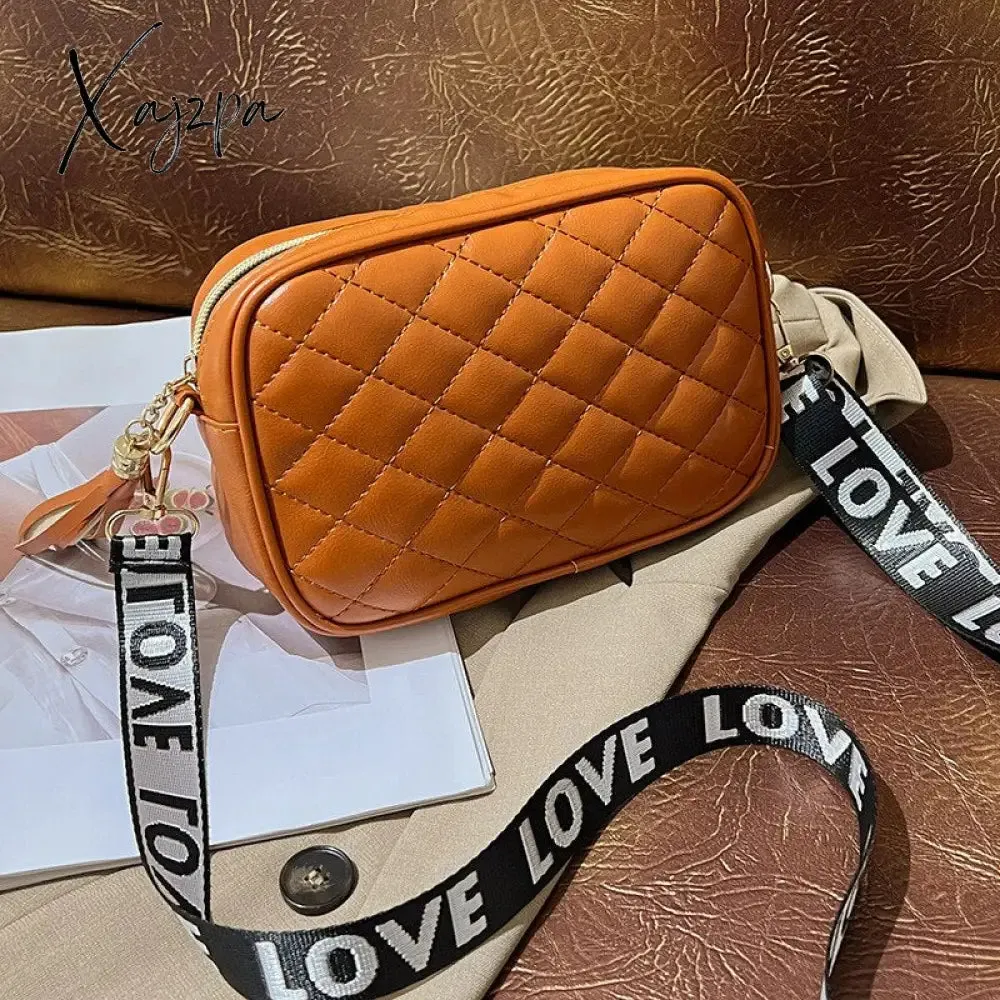 Xajzpa - Solid Classic Purses and Handbags Women Wide Women PU Leather Shoulder Handbag Camera Clucth Zipper Shoulder Bags