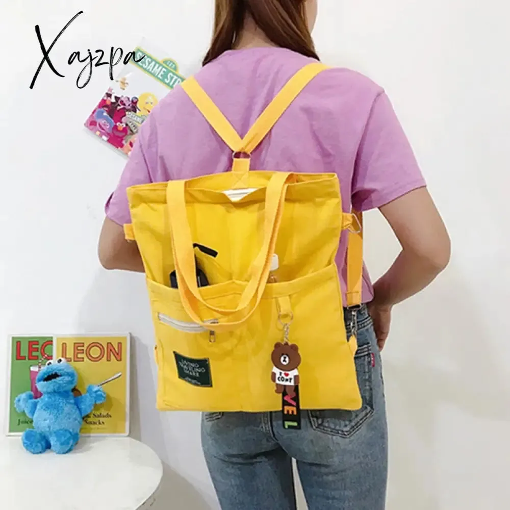 Xajzpa - Women's Bag Crossbody Handbag Female Shopper Fashion Simple Quality Bolsas Korean Designer Shoulder Canvas Bags For Women Tote